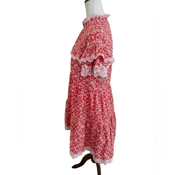 ULLA JOHNSON Leonie Floral Lace Ruffle Dress - Picture 11 of 16